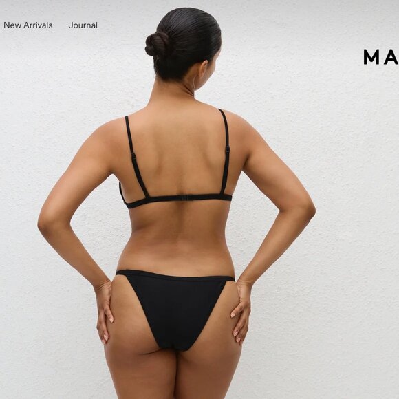 NWT Matteau Petite Triangle Top and Bottom, Black Size 2 - Picture 2 of 8